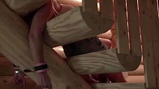 tied up on stairs, worship my feet now...