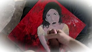 mmm masturbating to hand painted women portraits fart pov cum explosion big cock solo sexy Caballero Numero Uno