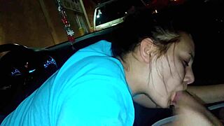 after the party car sex she gives her college friend a quick food blowjob while boyfriend watches