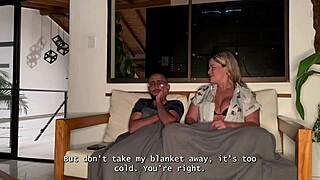 Stepson pounds my wet milf pussy behind dad's back!