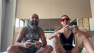 boyfriend shoves controller in my pussy then fucks my tight ass while gaming