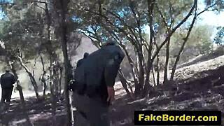 horny border agent rams cock deep into sexy blonde immigrant's shaved pussy in car