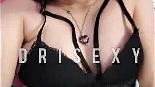 horny latina slut shoves huge dildo deep in tight ass