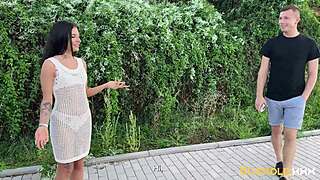 cuckoldxxx chloe heart rides friend's monster cock outdoors while fianc� watches locked out helplessly