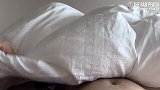 step sis catches bro jerking huge cock then rides him cowgirl moaning for creampie taboo