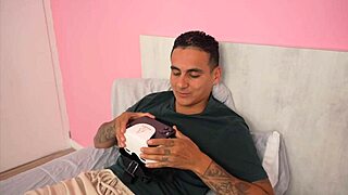 watching my stepson stroke his huge cock got me so horny we fucked hard doggystyle