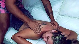 massage turns into hot tit fuck with curvy colombian beauty girlfriend