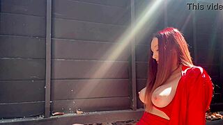 hey italian milf artemisia, show those big natural tits outdoors