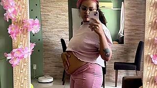 chubby milk intolerant girl bloats up for massive fart explosion relief