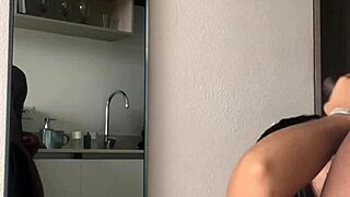 she drops to knees devouring his huge cock with braces