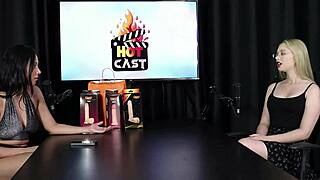 watch vivian loola squirm in bdsm interview as group toys her tattooed latina body on sheer red?!