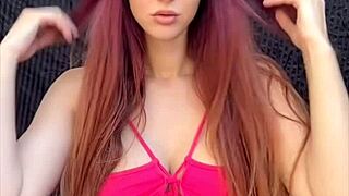 italian milf artemisia love smokes fetish cigarette outdoors in bikini showing long hair big tits