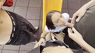 hey busty latina, suck our dicks in the park before we get caught?