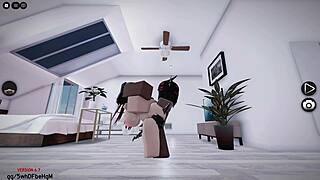 playing roblox condo game with bff turns into hot monster bbc session part 2 🎮🍆🔥