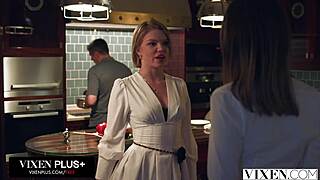 vixen besties ashby winter elena vedem compete sucking riding hot chef's cock snow ffm.