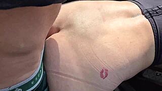 old man fingers and fucks wife outdoors in public cuckold creampie