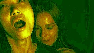 Dude monstergirl vampires dominate in Halloween lesbian threesome with facesitting and scissoring