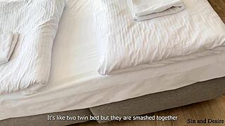 hey stepmom sharing hotel bed means sharing her fat pussy too right stepson?