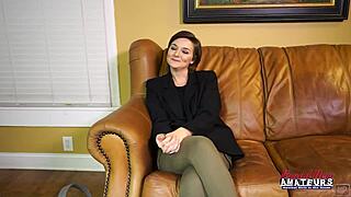 Kylie Tiny Brunette Gags on Cock Thirstily Swallows Passionate Load