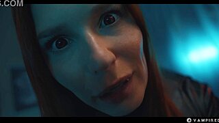 Dude monstergirl vampires dominate in Halloween lesbian threesome with facesitting and scissoring