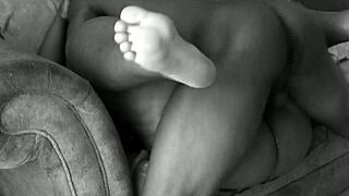 fat ebony girlfriend spanked and fucked hard on couch squirting from big ass cheeks shaking cumshot