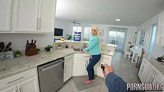 He gifts stepmom vibrating panties then seduces her for creampie taboo