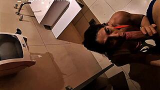 man, she couldn't hold back giving me that insane deepthroat in the shop bathroom and elevator, then i creampied her huge ass monster cock style