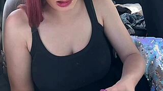 artemisia love's big tits tease during steamy car munching session