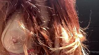 artemisia love's huge natural tits bounce wildly outdoor solo