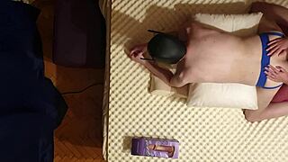 Anastasia mistress dominates with strapon anal fucking her masked slave husband into total submission