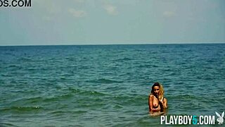 cara mell poses nude as petite blonde milf on beach