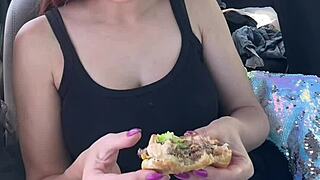 artemisia love's big tits tease during steamy car munching session