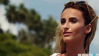 cara mell poses nude as petite blonde milf on beach