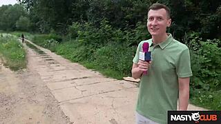 NASTYCLUB supermodel KAMA OXI RIDES big cock ON OUTDOOR BIKE