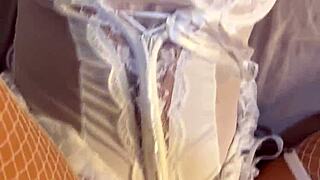Big tits goth tiktok babe couple fucks passionately homemade