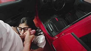 finally invited my latina friend to fuck in the public parking she takes it in the ass and facial cumshot