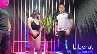 skinny huge tits latina fucked hard in stranger threesome