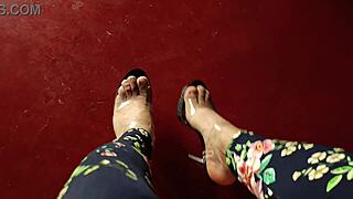 Thalía slips into those sexy transparent heels for a fetish tease