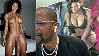 watch this curvy trans ebony teen's huge cock erupt thicc cum loads in wild ai jerk off blast!