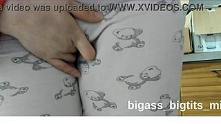 Teasing camel toe through pajamas solo play