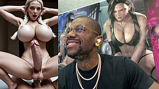 watch this curvy trans ebony teen's huge cock erupt thicc cum loads in wild ai jerk off blast!