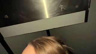 wild wife hits gloryhole party with hubby watching her take rough public cumshots on big tits n ass