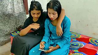 rajesh sneaks into bed for dirtiest threesome, pounding sister-in-law and wife together in dorm bliss.