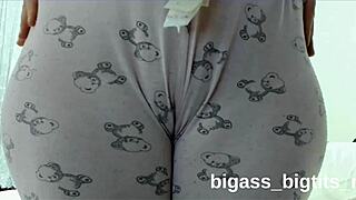 Curvy BBW Milf Teases Cameltoe While Masturbating in Tight Pajamas