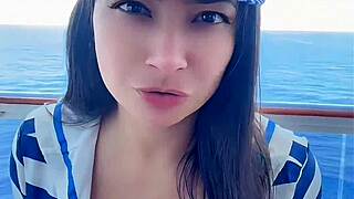 sexy latina sailor on balcony teases with dirty joi talk