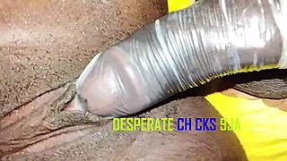 in her homemade clip beautiful ebony moans as pussy takes perfect cucumber size