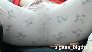 CURVY BBW MILF fingers fat pussy closeup in soft pajamas!