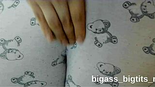 curvy latina rubs her fat pussy through camel toe pajamas at home
