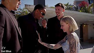 Hailey Hope's tattooed body takes interracial gangbang with double penetration and cumshots everywhere