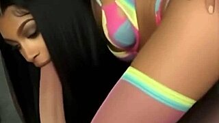 Ai generated 18 year old ebony model sucking long cock